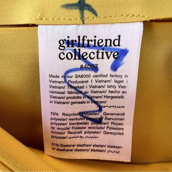 Girlfriend Collective High Rise Compression Leggings Chartreuse FULL LENGTH - Picture 3 of 6